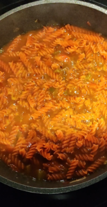 One pot pasta lentejas con chirlas