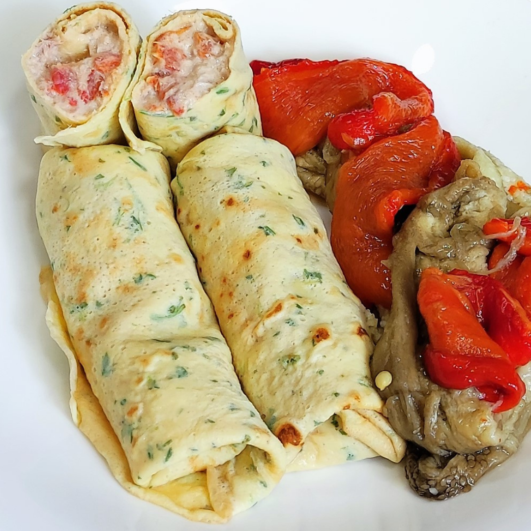 Crepes rellenos de atún